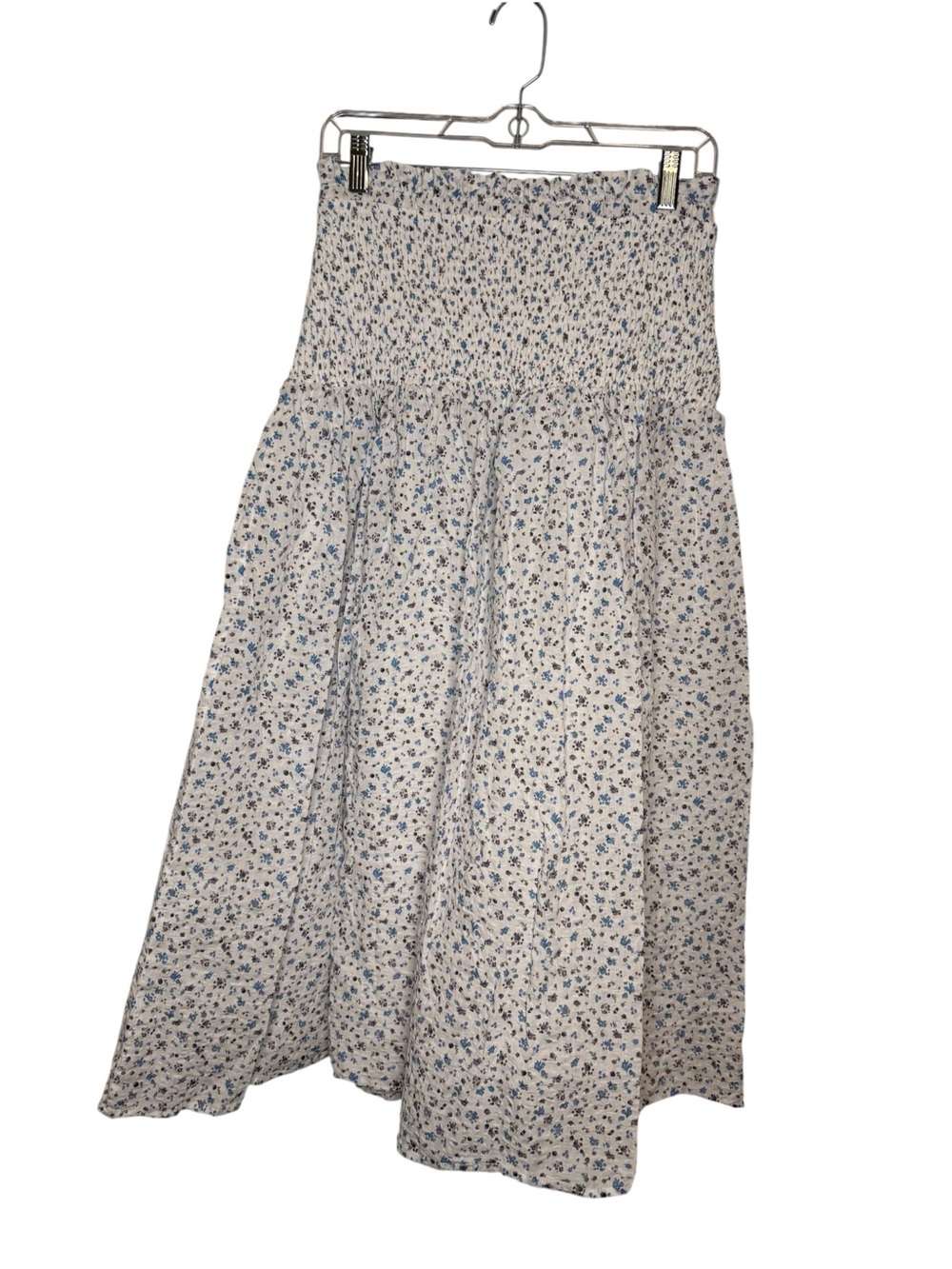 Hyacinth House White Ditsy Floral Midi Skirt Size Small